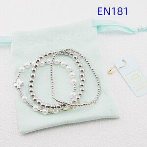 Enewton White Gold Beaded Bracelet Set